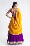 Shop_Naina Jain_Red & Purple Crushed Silk Lehenga Set _at_Aza_Fashions