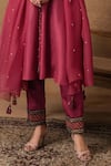 Buy_Isha Gupta Tayal_Pink Silk Embroidered Kurta Set _Online_at_Aza_Fashions