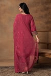 Shop_Isha Gupta Tayal_Pink Silk Embroidered Kurta Set _at_Aza_Fashions