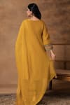 Shop_Isha Gupta Tayal_Golden Yellow Silk Embroidered Kurta Set _at_Aza_Fashions