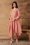 Shop_Isha Gupta Tayal_Mocha Pink Silk Embroidered Kurta Set _Online_at_Aza_Fashions