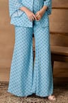 Isha Gupta Tayal_Powder Blue Peplum Top & Pant Set _Online_at_Aza_Fashions