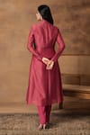 Shop_Isha Gupta Tayal_Pink Printed Jacket Kurta Set _at_Aza_Fashions