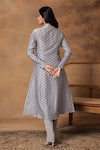 Shop_Isha Gupta Tayal_Chanderi Printed Jacket Kurta Set _at_Aza_Fashions
