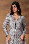 Shop_Isha Gupta Tayal_Chanderi Printed Jacket Kurta Set _Online_at_Aza_Fashions