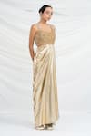 Buy_Ellemora Fashions_Dazzling Allure Embroidered Draped Dress _Online_at_Aza_Fashions