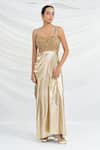 Buy_Ellemora Fashions_Dazzling Allure Embroidered Draped Dress _at_Aza_Fashions