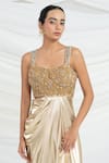 Shop_Ellemora Fashions_Dazzling Allure Embroidered Draped Dress _Online_at_Aza_Fashions