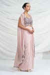 Buy_Ellemora Fashions_Floral Frenzy Embroidered Cape Skirt Set _Online_at_Aza_Fashions