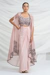 Buy_Ellemora Fashions_Floral Frenzy Embroidered Cape Skirt Set _at_Aza_Fashions