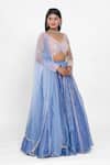 Ellemora Fashions_Glacial Glamour Stripe Pattern Lehenga Set _at_Aza_Fashions