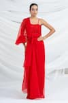Buy_Ellemora Fashions_Crimson Ember Dress With Shrug _at_Aza_Fashions