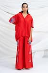 Buy_Ellemora Fashions_Crimson Charm Embroidered Shirt With Pant _Online_at_Aza_Fashions