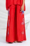 Ellemora Fashions_Crimson Charm Embroidered Shirt With Pant _at_Aza_Fashions