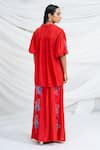 Ellemora Fashions_Crimson Charm Embroidered Shirt With Pant _Online_at_Aza_Fashions