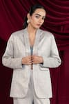 Shop_Ellemora Fashions_Silver Reign Coat Pant Set _Online_at_Aza_Fashions