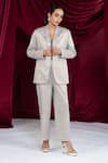 Buy_Ellemora Fashions_Silver Reign Coat Pant Set _at_Aza_Fashions