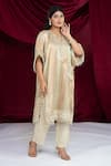 Buy_Ellemora Fashions_Multicolor Gold Tissue Kaftan Set _at_Aza_Fashions