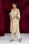 Ellemora Fashions_Multicolor Gold Tissue Kaftan Set _Online_at_Aza_Fashions