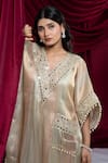 Ellemora Fashions_Multicolor Gold Tissue Kaftan Set _at_Aza_Fashions