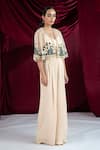 Shop_Ellemora Fashions_Cappuccino Calm Embroidered Shrug Set _Online_at_Aza_Fashions