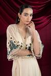 Buy_Ellemora Fashions_Cappuccino Calm Embroidered Shrug Set 