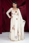Buy_Ellemora Fashions_Shahi Safed Embroidered Anarkali With Dupatta _at_Aza_Fashions