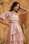 Buy_B'Infinite_Blush Ruffle Dress _Online_at_Aza_Fashions