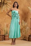 Buy_B'Infinite_Mint Floral Midi Dress _at_Aza_Fashions