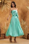 Shop_B'Infinite_Mint Floral Midi Dress _Online_at_Aza_Fashions