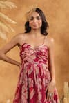 B'Infinite_Mocha Hibiscus Gown _Online_at_Aza_Fashions