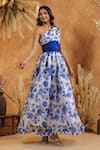 Shop_B'Infinite_Blue Rose One Shoulder Gown _at_Aza_Fashions