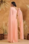 Shop_B'Infinite_Peach Blossom Cape Gown _at_Aza_Fashions