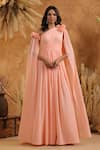 Buy_B'Infinite_Peach Blossom Cape Gown _at_Aza_Fashions