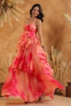 Buy_B'Infinite_Sunset Sorbet Ruffle Gown _Online_at_Aza_Fashions