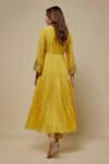 Shop_Asaga_Yellow Chanderi, Muslin, Organza Embroidery V-neck Tashira Anarkali Set _at_Aza_Fashions