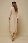 Shop_Asaga_Beige Chanderi, Muslin, Organza Mirrors, Embroidery Zenvira Kurta Pant Set _at_Aza_Fashions