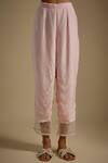 Asaga_Pink Chanderi, Muslin, Organza Embroidery Round Neck Trendyra Bodice Kurta Set _Online_at_Aza_Fashions