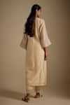 Shop_Asaga_Beige Chanderi, Muslin, Organza Sequins, Glamora Emiroidered Bodice Kurta Set _at_Aza_Fashions