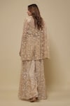 Shop_Asaga_Beige Tulle Embroidery, Mirrors Sweetheart , Open Couture Sharara Set _at_Aza_Fashions