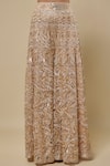 Buy_Asaga_Beige Tulle Embroidery, Mirrors Sweetheart , Open Couture Sharara Set _Online_at_Aza_Fashions