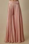 Asaga_Rose Gold Satin, Chinon, Organza, Tulle Sequins, Shattuck Jacket And Sharara Set _Online_at_Aza_Fashions