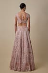 Shop_Asaga_Rose Gold Satin, Tulle, Organza Sequins, Beads, Embroidery Braze Lehenga Set _at_Aza_Fashions