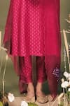 Arcvsh By Pallavi Singh_Fuchsia Silk, Chanderi, Brocade Embroidery Geometric Woven Kurta And Pant Set _Online_at_Aza_Fashions