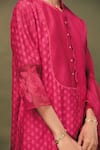 Buy_Arcvsh By Pallavi Singh_Fuchsia Silk, Chanderi, Brocade Embroidery Geometric Woven Kurta And Pant Set _Online_at_Aza_Fashions