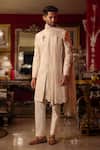 Buy_Dolly J_Aurenic Metallic Thread Embroidered Sherwani Set _at_Aza_Fashions