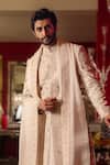 Shop_Dolly J_Taaren Threadwork Embroidered Sherwani Set _at_Aza_Fashions