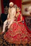 Dolly J_Sirocco Thread Embroidered Sherwani Set _Online_at_Aza_Fashions