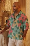 Buy_Kritika Murarka_Big Floral Pattern Cotton Shirt _at_Aza_Fashions