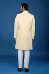Shop_Arihant Rai Sinha_Yellow Jacquard, Polyester, Viscose Embroidery, Sequins Sherwani Set _at_Aza_Fashions